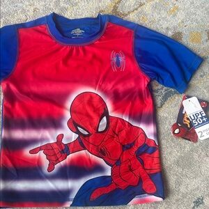 Marvel Red & Blue Spider-Man Graphic Swim Top